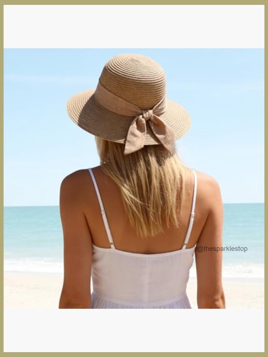 Wide Brim Paper Straw Hat Foldable Travel Sun Hat main image 4